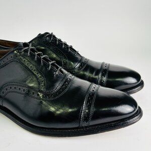 Vintage Allen Edmonds "Argonaut" Men's Leather Cap-Toe Oxfords 10.5 D Black
